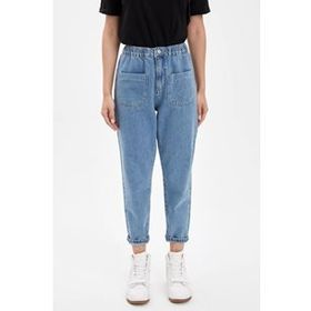 DeFacto 225998694 Mavi Kadın Baggy Fit Jean Pantolon