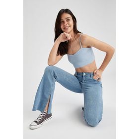 DeFacto 227580587 Siyah Kadın Geniş Paça Yüksek Bel Fit Jean Pantolon