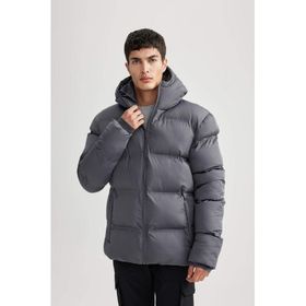 DeFacto A2277AX23WN Antrasit Su İtici Regular Fit Kapüşonlu Erkek Mont