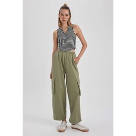 DeFacto A7458AX23SM Haki-KH373 Coool Jogger İnce Kumaş Kargo Cepli Eşofman Altı