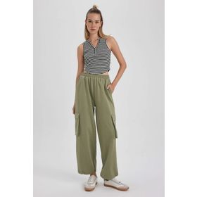 DeFacto A7458AX23SM Haki-KH373 Coool Jogger İnce Kumaş Kargo Cepli Eşofman Altı
