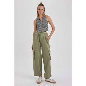 DeFacto A7458AX23SM Haki-KH373 Coool Jogger İnce Kumaş Kargo Cepli Eşofman Altı