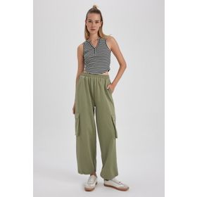 DeFacto A7458AX23SM Haki-KH373 Coool Jogger İnce Kumaş Kargo Cepli Eşofman Altı