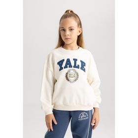 DeFacto A7737A823AU Kız Çocuk Yale University Relax Fit Bisiklet Yaka Sweatshirt