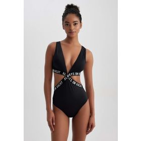 DeFacto A8334AX23HS Siyah-BK81 Fall in Love Regular Fit Bayan Mayo