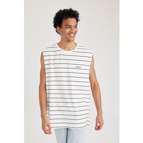 DeFacto A8866AX23HSWT34 Erkek Boxy Fit Basic Bisiklet Yaka Atlet