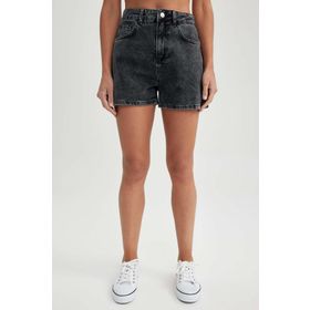 DeFacto B0310AX23HS WT1 Mom Fit Yüksek Bel Jean %100 Pamuk Bayan Şort