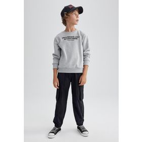 DeFacto B2589A823AU Bej Kargo Jogger Paça Paraşüt Erkek Çocuk Pantolon