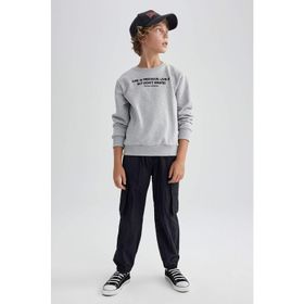 DeFacto B2589A823AU Bej Kargo Jogger Paça Paraşüt Erkek Çocuk Pantolon