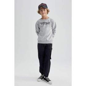 DeFacto B2589A823AU Bej Kargo Jogger Paça Paraşüt Erkek Çocuk Pantolon