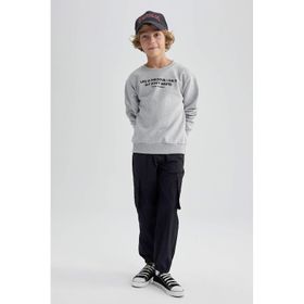 DeFacto B2589A823AU Bej Kargo Jogger Paça Paraşüt Erkek Çocuk Pantolon