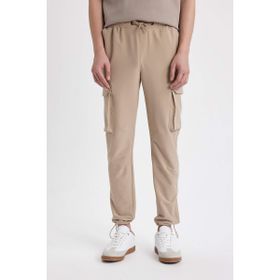 DeFacto B3585AX23AU Bej-BG185 Kargo Cepli Jogger Erkek Pantolon