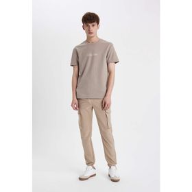 DeFacto B3585AX23AU Bej-BG185 Kargo Cepli Jogger Erkek Pantolon