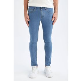 DeFacto B4541AX23AU Mavi Carlo Skinny Fit Ekstra Dar Kalıp Normal Bel Ekstra Dar Paça Erkek Jean Pantolon