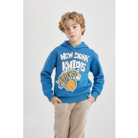 DeFacto B4793A823WN Erkek Çocuk NBA New York Knicks Kapüşonlu Kalın Sweatshirt
