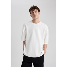 DeFacto B4844AX23WN Loose Fit Bisiklet Yaka Erkek T-shirt