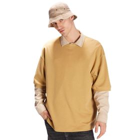DeFacto B4844AX23WN Sarı-YL256 Loose Fit Bisiklet Yaka Erkek T-shirt