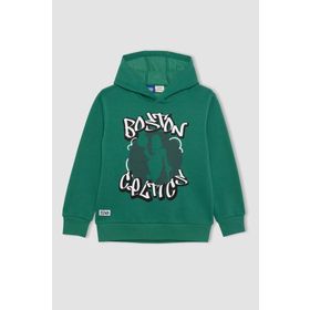 DeFacto B4909A823WN Erkek Çocuk NBA Boston Celtics Kapüşonlu Kalın Sweatshirt