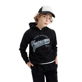 DeFacto B5945A823WN Erkek Çocuk Kapüşonlu Baskılı Kalın Sweatshirt