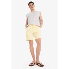DeFacto B7255AX25HS Sarı-YL279 Erkek Regular Fit File Astarlı Kısa Boy Deniz Şortu