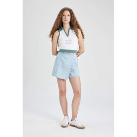 Defacto B8292ax24smnm85 Yüksek Bel Mini Jean Şort Etek