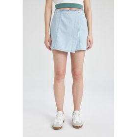 Defacto B8292ax24smnm85 Yüksek Bel Mini Jean Şort Etek