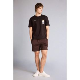 DeFacto B8672AX26SM Kahve-BN192 Erkek Regular Fit Düz Paça Beli Bağcıklı Cepli Basic Düz Şort