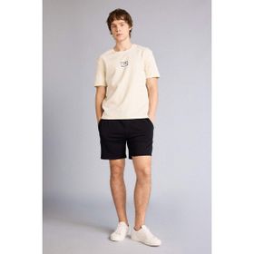DeFacto B8672AX26SM Siyah-BK81 Erkek Regular Fit Düz Paça Beli Bağcıklı Cepli Basic Düz Şort