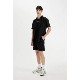 DeFacto B8673AX24SM Siyah-BK81 Erkek Pamuk Slim Fit Dar Kesim Cepli Basic Şort