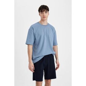 DeFacto B8792AX24SM Lacivert-NV239 Erkek Regular Fit Düz Paça Cepli Basic Şort