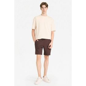 DeFacto B8792AX26SP Kahve-BN192 Erkek Regular Fit Düz Paça Beli Bağcıklı Cepli Basic Düz Şort