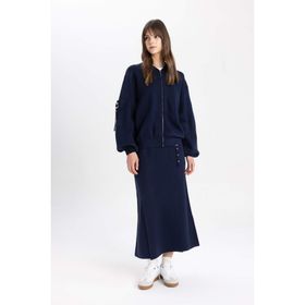 Defacto B8858AX24SP NV243 Lacivert Regular Fit Maxi Triko Kadın Etek