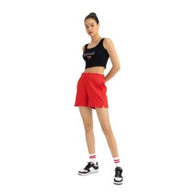 DeFacto B8975AX24SM Kırmızı-RD303 Kadın Fit Oversize Geniş Kalıp Sporcu Şort