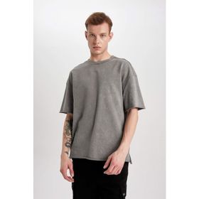 DeFacto B9223AX23WN Gri-GR367 Comfort Fit Bisiklet Yaka Erkek T-shirt