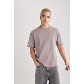 DeFacto B9223AX23WN Mor-PR221 Comfort Fit Bisiklet Yaka Erkek T-shirt