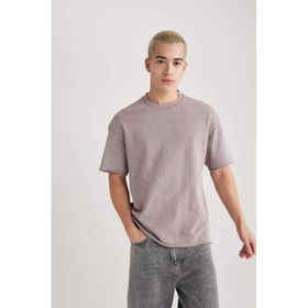 DeFacto B9223AX23WN Mor-PR221 Comfort Fit Bisiklet Yaka Erkek T-shirt