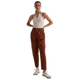 DeFacto Baggy Kahve Gabardin %100 Pamuk Kadın Pantolon