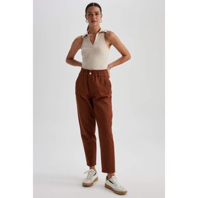 DeFacto Baggy Kahve Gabardin %100 Pamuk Kadın Pantolon