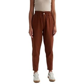 DeFacto Baggy Kahve Gabardin %100 Pamuk Kadın Pantolon