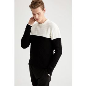 Defacto Bej Slim Fit Triko Erkek Kazak