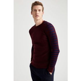Defacto Bej Slim Fit Triko Erkek Kazak