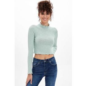 DeFacto Bisiklet Yaka Desenli Slim Fit Uzun Kollu Tişört S2823AZ21SP