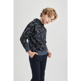 DeFacto C0355A823CW AR153 Oversize Fit Kapüşonlu Desenli Erkek Çocuk Sweatshirt