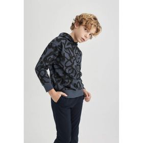 DeFacto C0355A823CW AR153 Oversize Fit Kapüşonlu Desenli Erkek Çocuk Sweatshirt