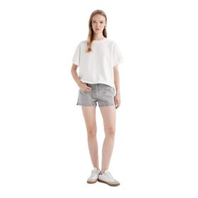 DeFacto C0689AX24HS Gri-NM55 Kadın Mom Fit Yüksek Bel Jean Şort