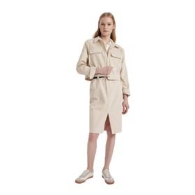 DeFacto C2588AX24SP BG286 Kalem Normal Bel Yırtmaçlı Gabardin Midi Etek