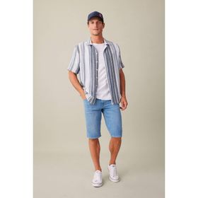 DeFacto C2692AX24SM Mavi-NM39 Erkek Slim Fit Dar Kesim Jean Bermuda Şort