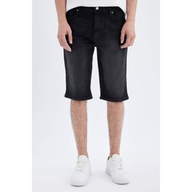 DeFacto C2694AX24SM Siyah-NM40 Regular Fit Jean Bermuda Şort