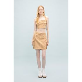 Defacto C4456ax24spbg387 Coool Kargo Fit Gabardin Mini Etek