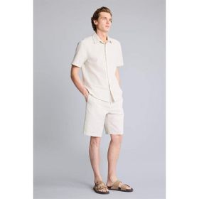 DeFacto C7381AX26SM Bej-BG74 Erkek Pamuk Relax Fit Cepli Keten Görünümlü Bermuda Şort